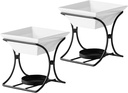 DECHOUS 2Set Chocolate Hot Pot: Ceramic Butter Warmers for Seafood - Fondue Pot Set Chocolate Butter Cheese Ceramic Bowl for Food Crab Lobster