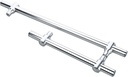 Shower Glass Door Handle Pull Set with Washers, Bathroom Door Knobs for Interior | Suitable for Shower Enclosures | Adjustable Hole Centres Grip (Size : 550mm+350mm)