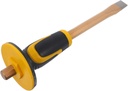 Heavy Duty Masonry Chisel with Hand Guard Manual Woodworking Carving Tool Flat and Pointed Steel Chisel for Stone and Rock Work