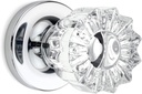 Privacy Vintage Fluted Crystal Door Knobs Polished Chrome Round Rosette