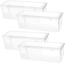 4pcs Airtight Food Storage Containers Hinged Lids Kitchen Grain Storage Canisters for Spaghetti and Beans Multi-Purpose Sealed Boxes