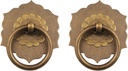 HomeSoGood 2Pcs Antique Bronze Drawer Knobs, Back Plate Drop Ring Dresser Pulls Knobs Flower Shape Dresser Cabinet Door Knobs Handles