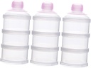 UPKOCH 3 Layers Milk Powder Box Set for Babies Stackable Baby Formula Dispenser Storage Container for Travel 3-Piece Set