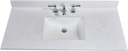 49 in. Engineered Stone Single Basin Vanity Top in Jazz White with White Basin