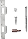 Door Strike Plate Double Holes, with Reinforced Torx/Star Screws & Bit, Heavy-Duty Latch Reinforcement Plate Security Striker for Exterior Interior Door (1, Satin Nickel)