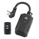 BN-LINK Outdoor Remote Control Outlet Plug Black,Indoor Wireless Outlet Switch Weatherproof Heavy Duty 15A 3-Prong 6-inch Cord 100Ft Range (Battery Included)