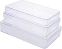 3pcs Plastic Storage Boxes Lids Snack Containers for Makeup Food Cupcake Case Leakproof and Easy to Use