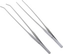 2PCS Aquatic Plant Clamp Tweezers Non-Slip Straight Elbow Clamp with Teeth 27cm Aquarium Tool Sand Flattener Stainless Steel Tweezers with Long Handle